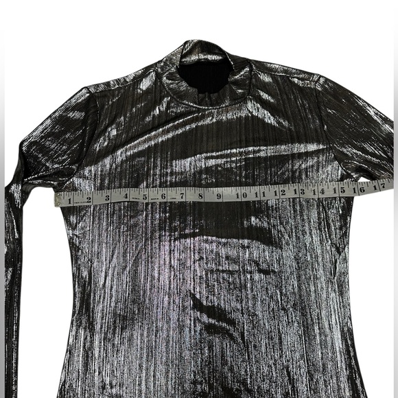 Women’s SHEIN Metallic Long Sleeve Mini Dress Medium Size 6 - Picture 3 of 8